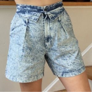 80's Vintage High Waist Acid Wash Shorts